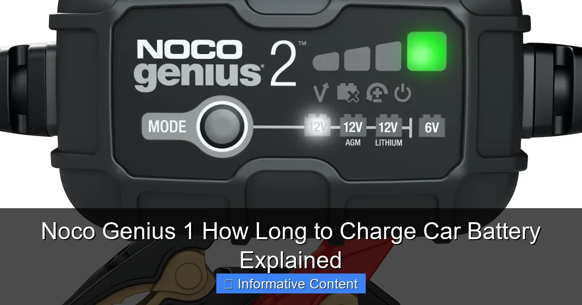 Noco Genius 1 How Long to Charge Car Battery Explained