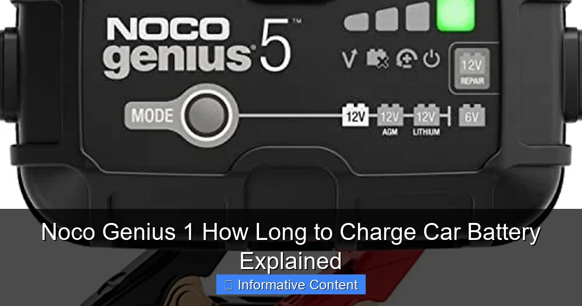 Noco Genius 1 How Long to Charge Car Battery Explained