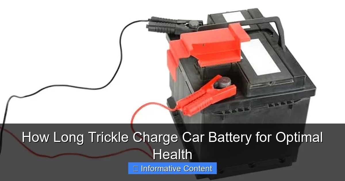 How Long Trickle Charge Car Battery for Optimal Health