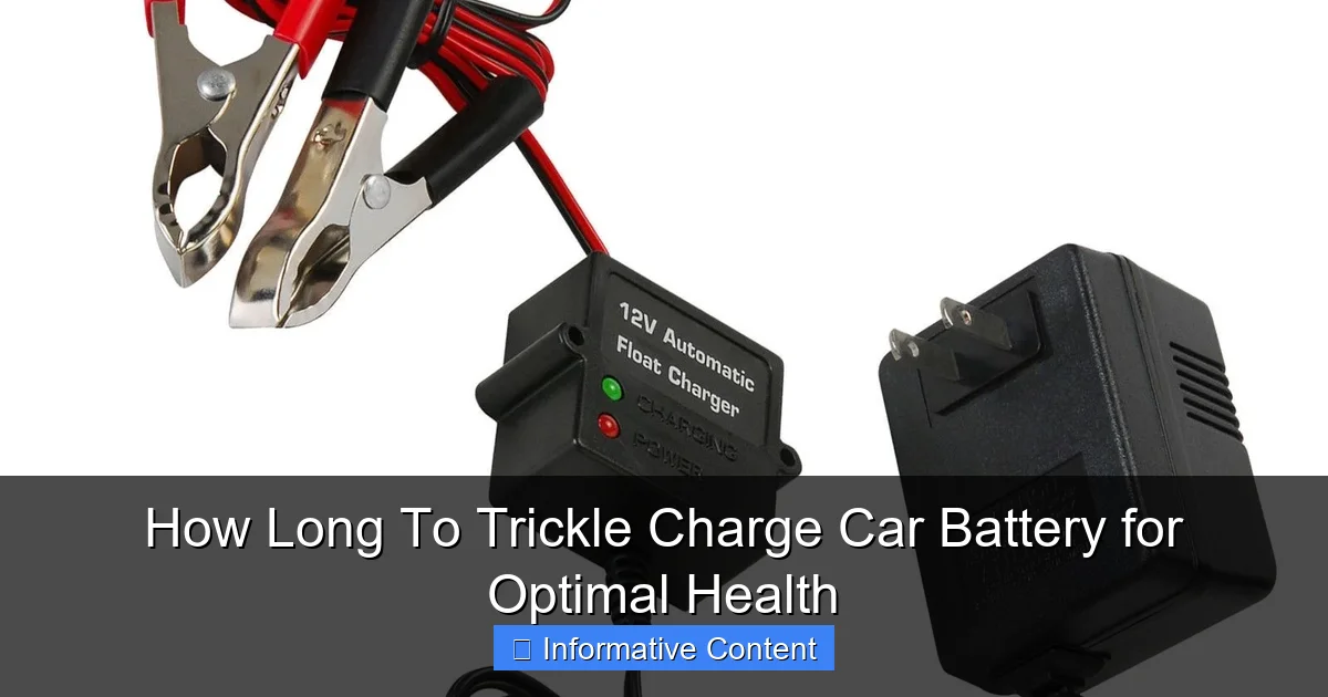 How Long To Trickle Charge Car Battery for Optimal Health