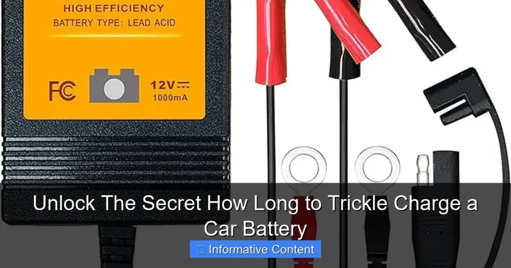 Unlock The Secret How Long to Trickle Charge a Car Battery