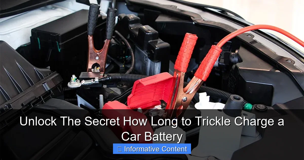 Unlock The Secret How Long to Trickle Charge a Car Battery