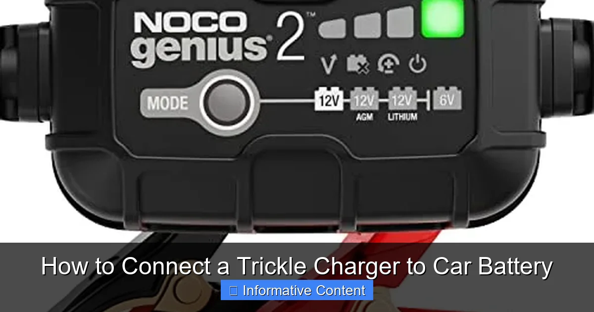 How to Connect a Trickle Charger to Car Battery