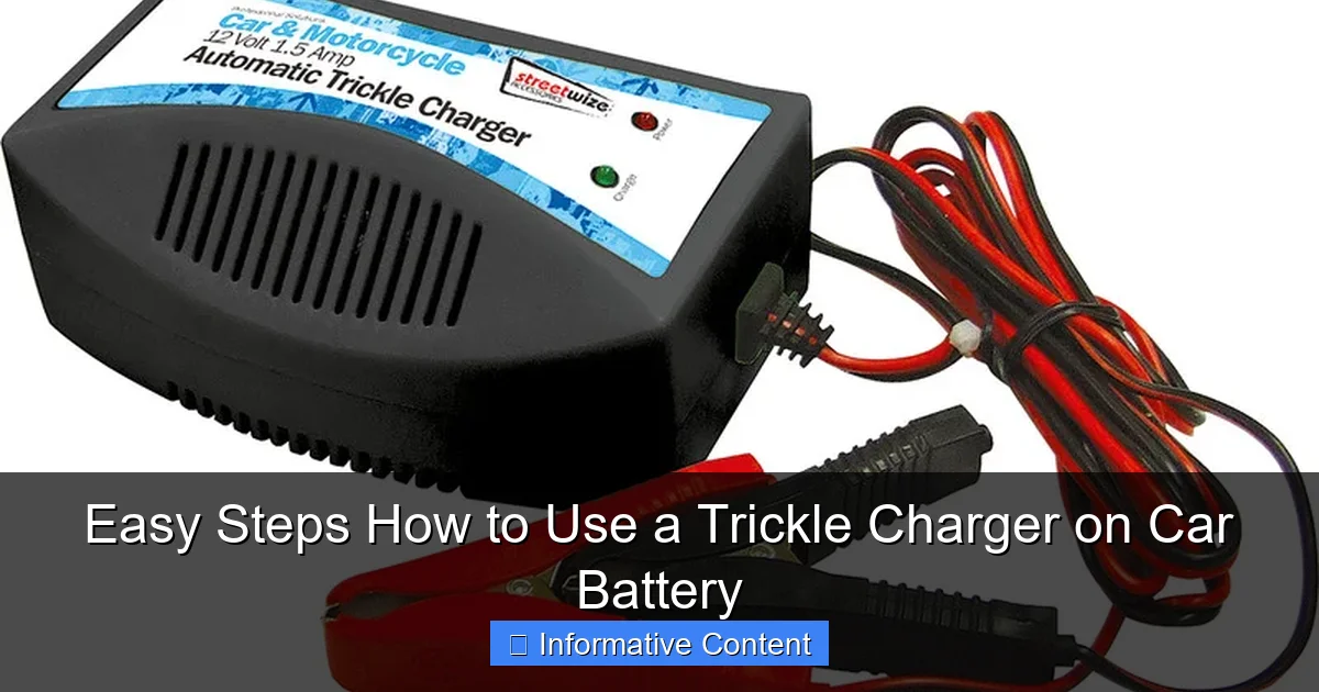 Easy Steps How to Use a Trickle Charger on Car Battery