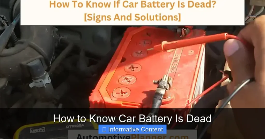 How to Know Car Battery Is Dead