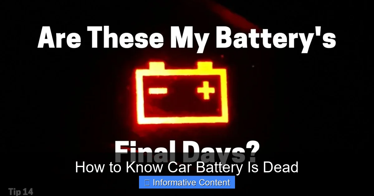 How to Know Car Battery Is Dead