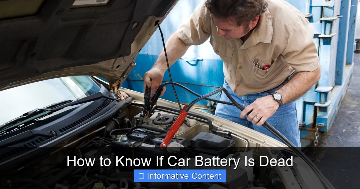 How to Know If Car Battery Is Dead