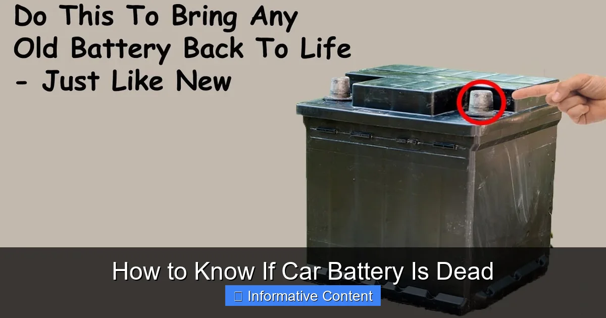 How to Know If Car Battery Is Dead