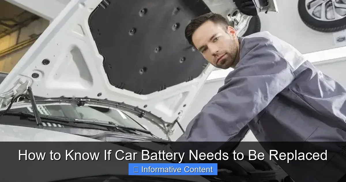 How to Know If Car Battery Needs to Be Replaced