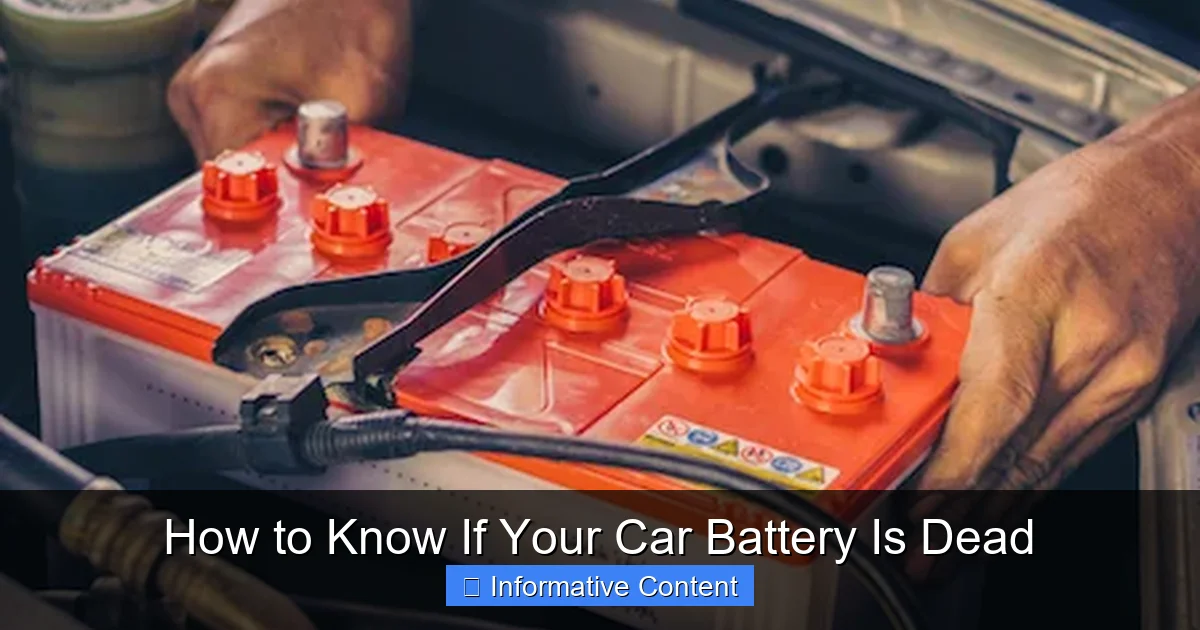 How to Know If Your Car Battery Is Dead