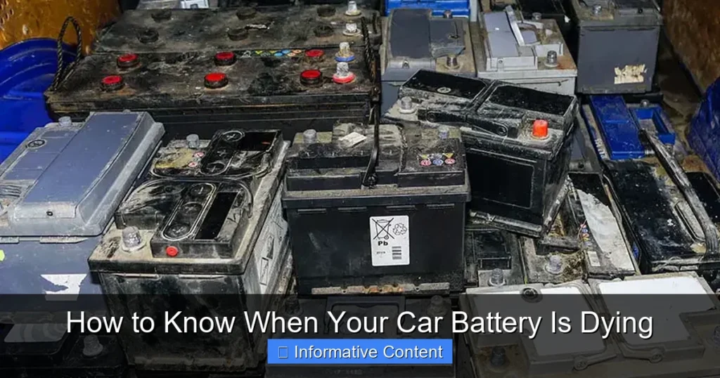 How to Know When Your Car Battery Is Dying