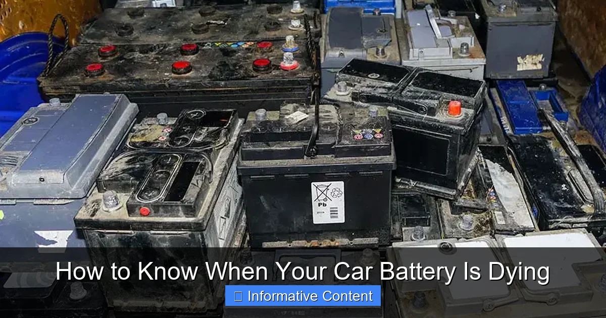 How to Know When Your Car Battery Is Dying