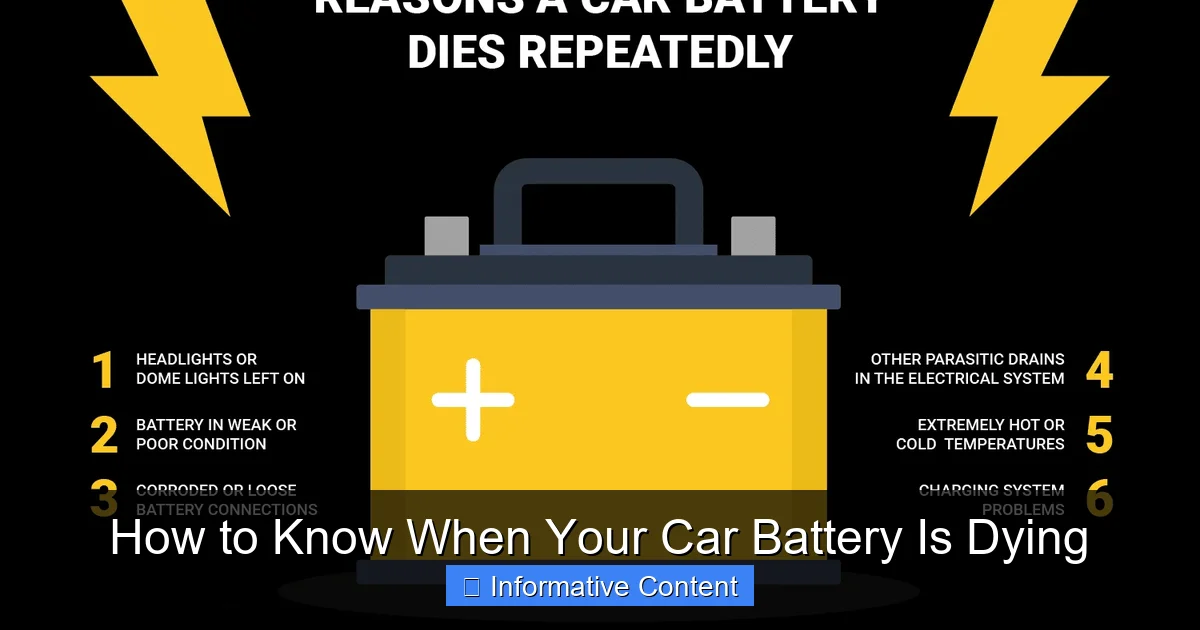 How to Know When Your Car Battery Is Dying