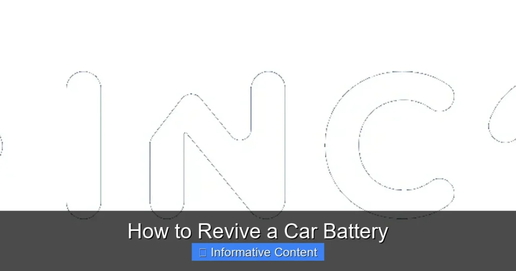How to Revive a Car Battery
