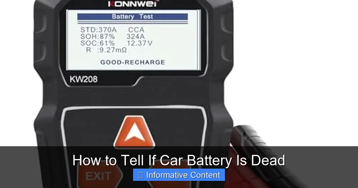 How to Tell If Car Battery Is Dead