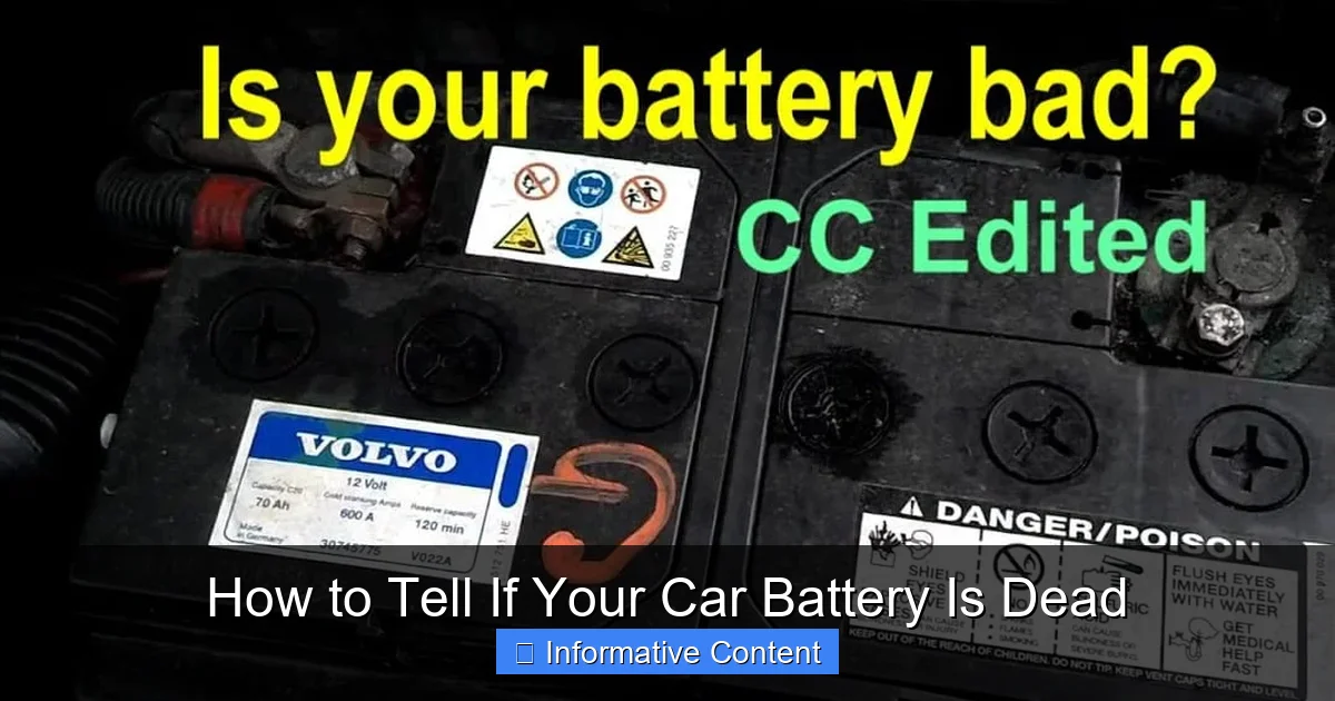 How to Tell If Your Car Battery Is Dead