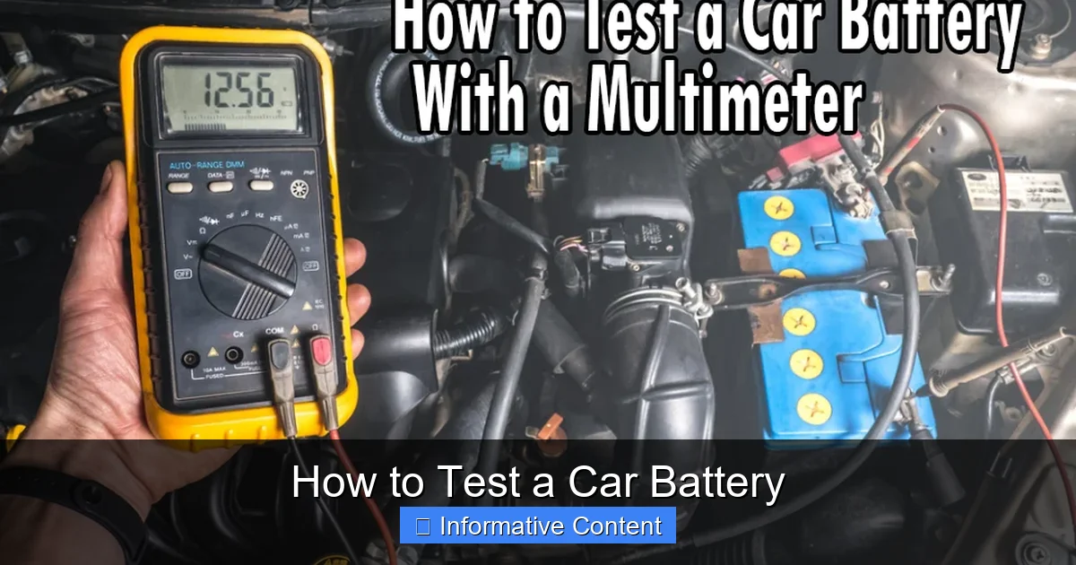 How to Test a Car Battery
