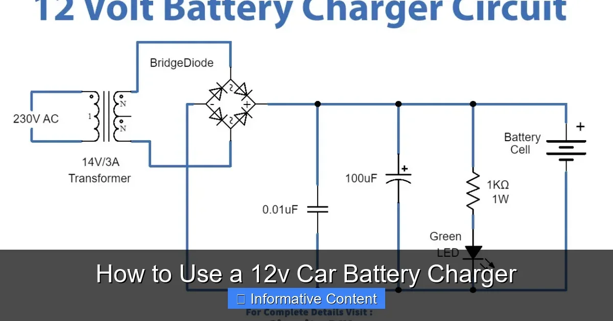 How to Use a 12v Car Battery Charger