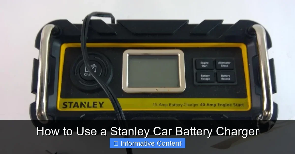 How to Use a Stanley Car Battery Charger