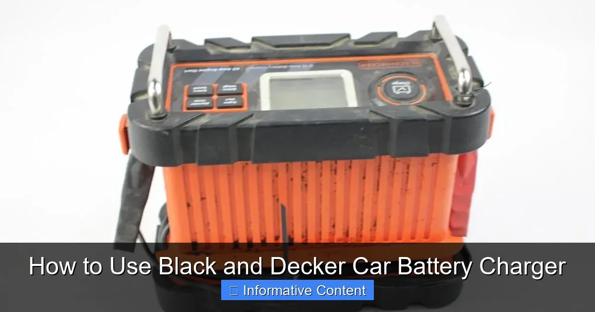 How to Use Black and Decker Car Battery Charger