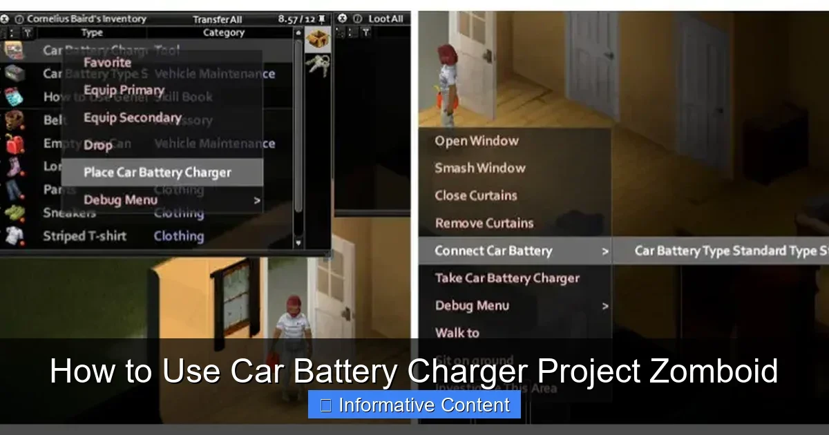 How to Use Car Battery Charger Project Zomboid