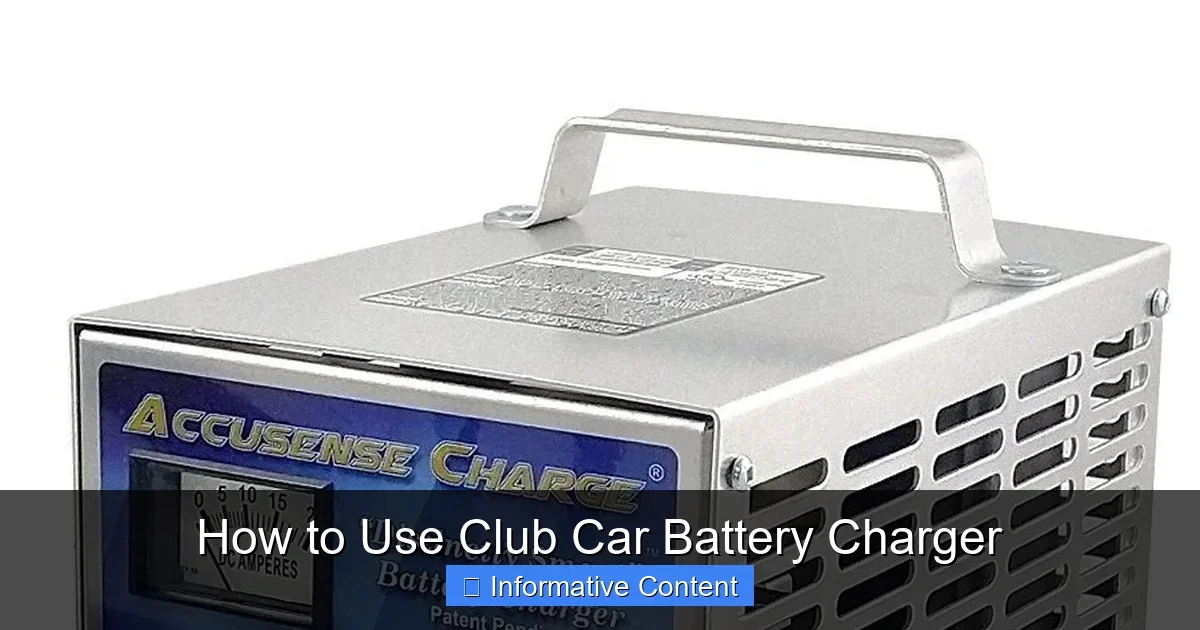 How to Use Club Car Battery Charger